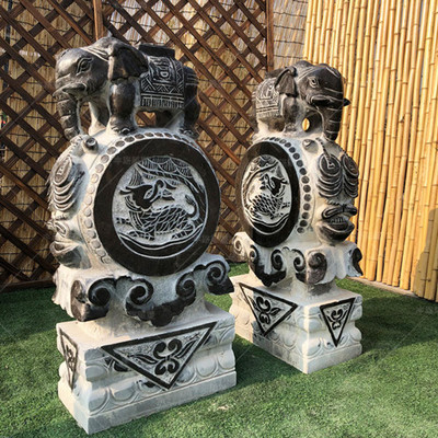厂家直销 80cm大理石仿古做旧抱鼓门墩——古韵门庭的匠心之选